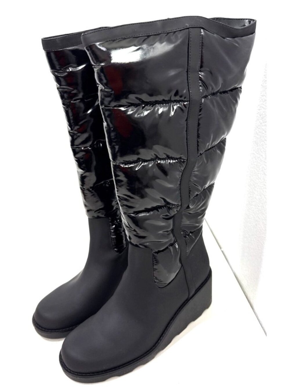 INC Hiliah Puffy Puffer Pull On Wedge Knee-High Winter Boots Womens Size 11M - Picture 3 of 12